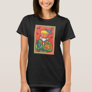 ANDY CANDY CORN MAN, BLACK CAT & JACK Colorful T Shirt