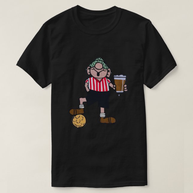 ANDY CAPP RED AND WHITE FOOTBALL SHIRT  T (Design framsida)