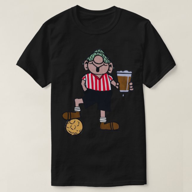 ANDY CAPP RED OCH WHITE FOOTBALL SHIRT T SHIRT (Design framsida)