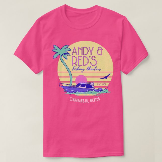 Andy  Fishing Charters Zihuantanejo Mexico T Shirt (Design framsida)