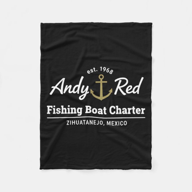Andy Red Fiskebåt Charter Zihuatanejo Est 1968 Fleecefilt (Framsidan)