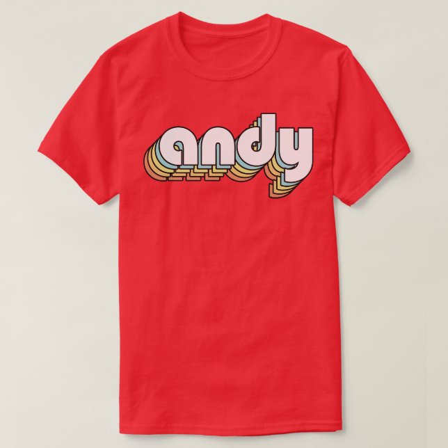 Andy Retro Regbow Typography Faded Stil T Shirt (Design framsida)