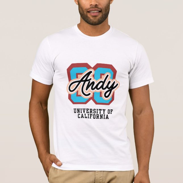 Andy Retro Universitetsmärke T Shirt (Framsida)