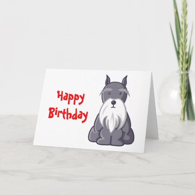 Andy Rooney Schnauzer Birthday Kort (Framsida)