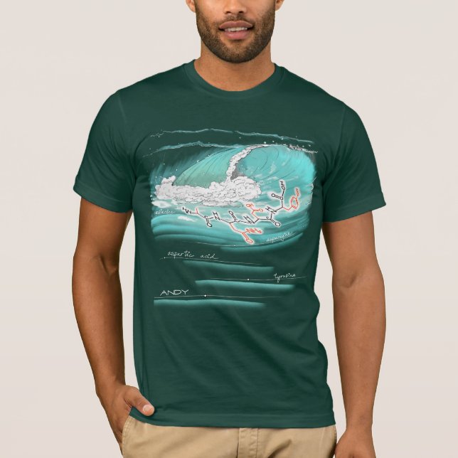 Andy stavad med aminosyror, mörk färg Tee (Framsida)