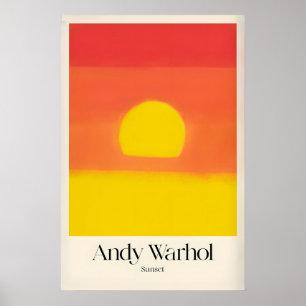 Andy Warhol Solnedgång Röd Gul Pop Art Abstrakt Poster