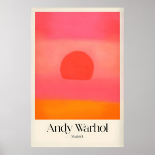 Andy Warhol Solnedgång Rosa Orange Pop Art Tryck