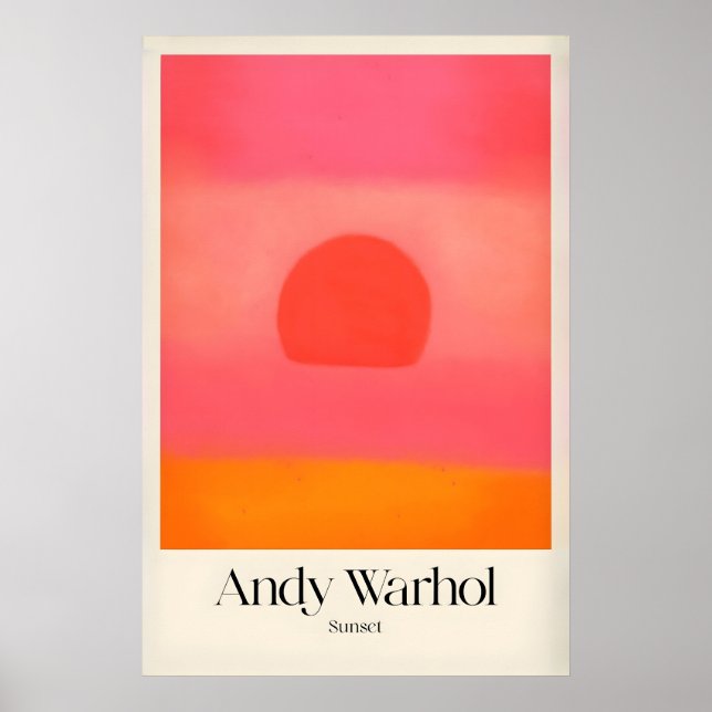 Andy Warhol Solnedgång Rosa Orange Pop Art Tryck (Framsidan)