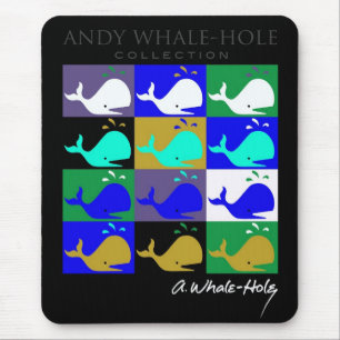 Andy Whale-Hole™_12 panel inverterad färg musmatto Musmatta