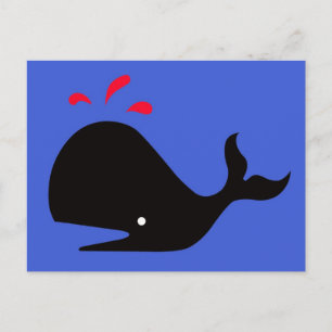 Andy Whale Singletons_black,red på blått Vykort