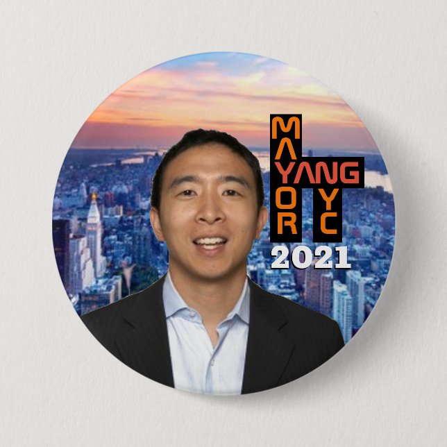Andy Yang för NYC Mayor 2021 Knapp (Framsida)