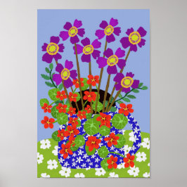 Anemon och Nasturtium Poster