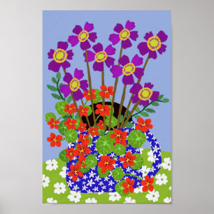 Anemon och Nasturtium Poster