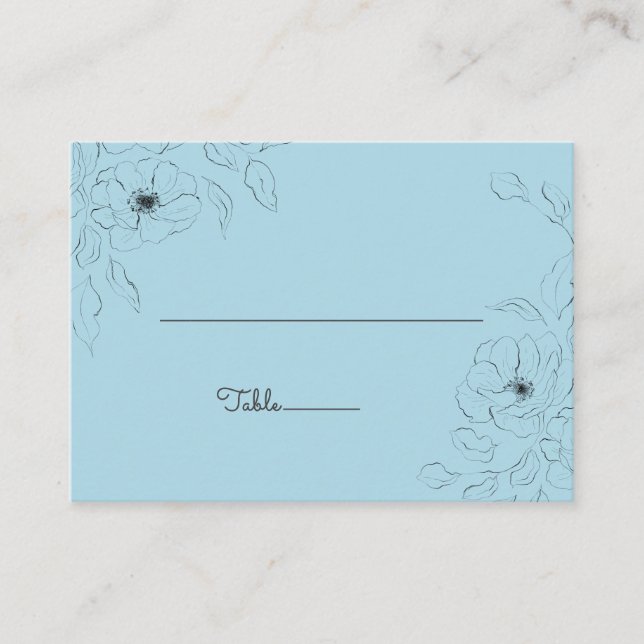 Anemon på Blekens blå bakgrund~Flyttad Placeringskort (Framsida)