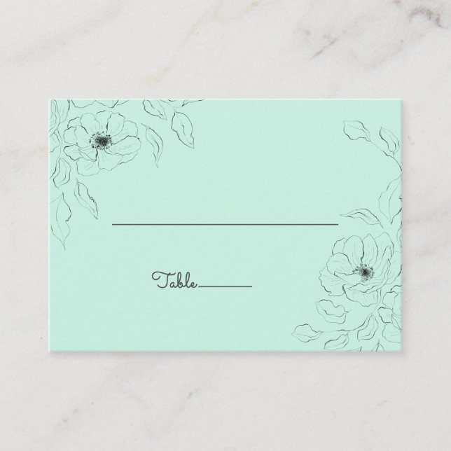 Anemon på Blekens Mint-bakgrundskort - platta kort (Framsida)