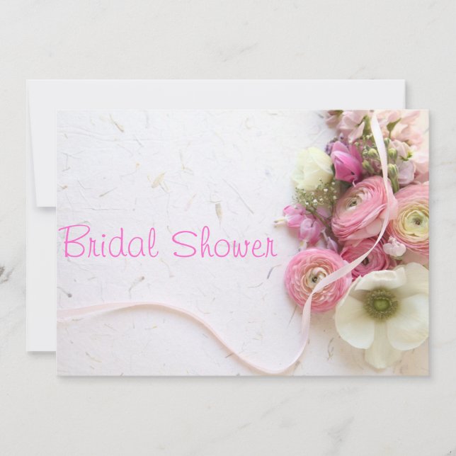 anemon, ranunkulus, möhippa av band inbjudningar (Framsida)