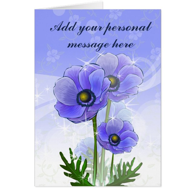 Anemonblommor Hälsningskort (Framsidan)