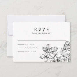 Anemonbukett Bröllop RSVP OSA Kort