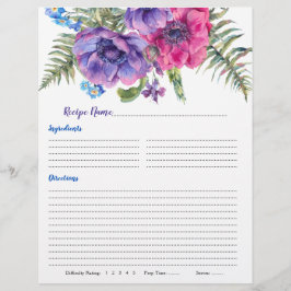 Anemone Blommigt Binder-mottagarinfogningar Reklamblad