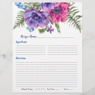 Anemone Blommigt Binder-mottagarinfogningar Reklamblad