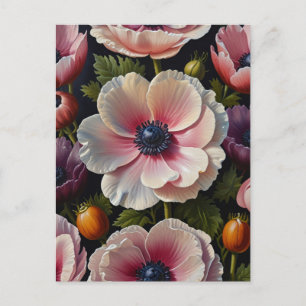 Anemone Blommor Vykort