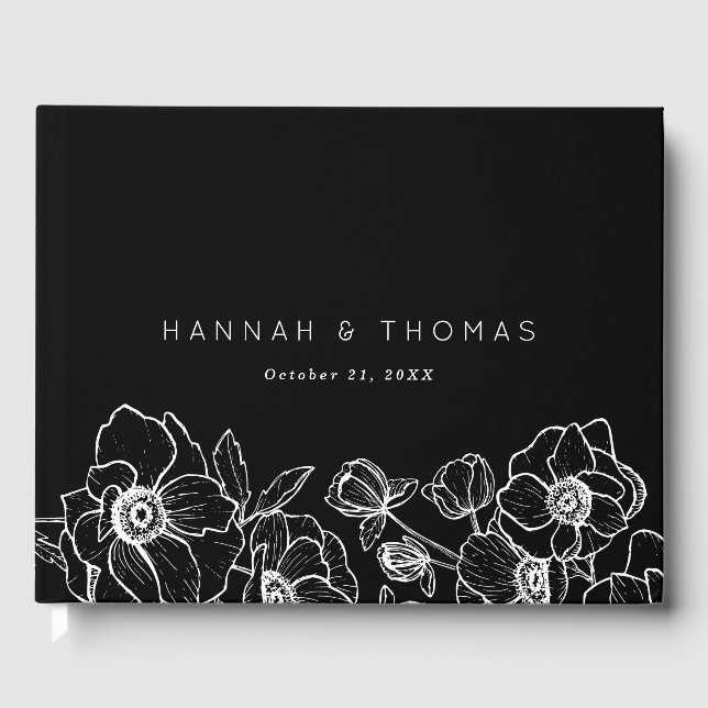 Anemone Bouquet Bröllop Gästböcker (Framsida)