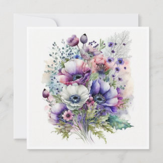 Anemone Bouquet Hälsning Card