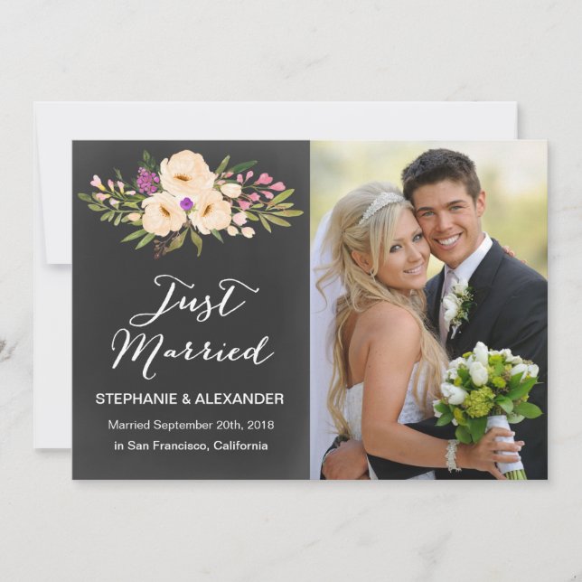 Anemone Bröllop, meddelande om vattenfärg i kalkbr Inbjudningar (Framsida)