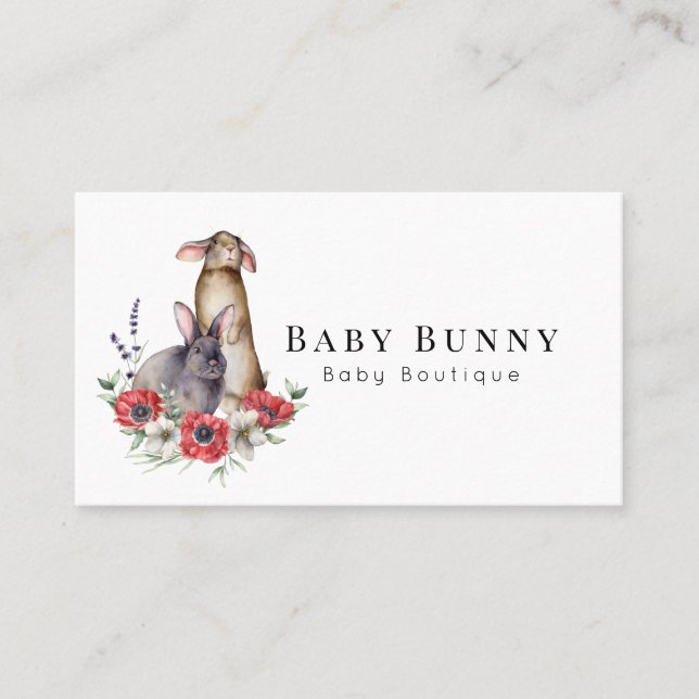 Anemone Bunnies Baby Boutique Social Media Busines Visitkort (Framsida)