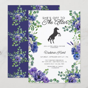 Anemone   Derby   Blue Inbjudningskort för möhippa