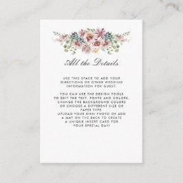 Anemone  | Detaljanvisningar för blå BRÖLLOP Tilläggskort