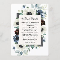 Anemone Dusty Blue Thistle Burgundy Blommigt Bröll