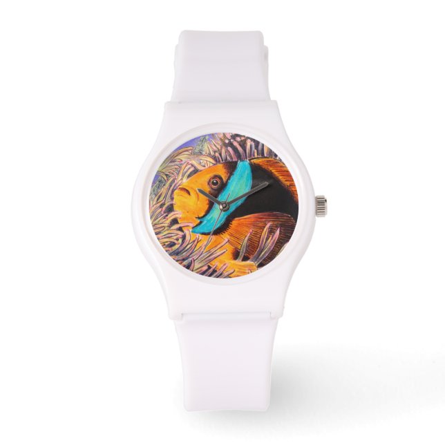 Anemone Fish Women's Silicone Armbandsur (Framsida)