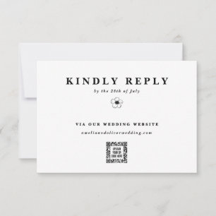 Anemone Flower Electronic QR Code Bröllop Webben S OSA Kort