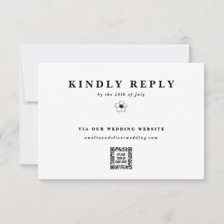 Anemone Flower Electronic QR Code Bröllop Webben S OSA Kort