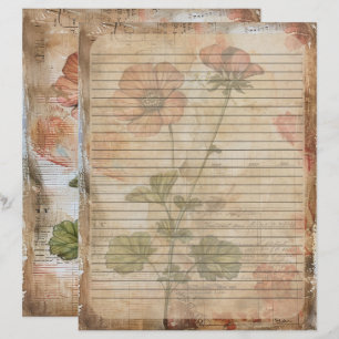 Anemone Flower Old Manuscript Brevhuvud