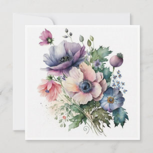 Anemone Flowers Bouquet Hälsning Card