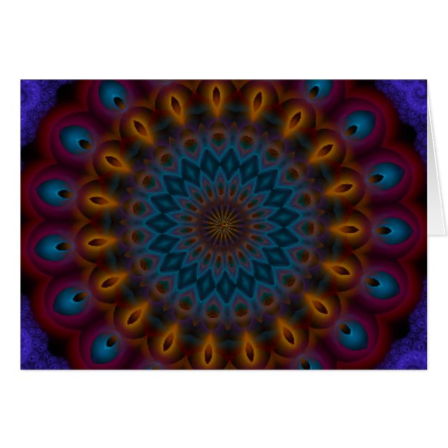 Anemone Kaleidoscope Mandala OBS Kort (Framsidan Horizontal)