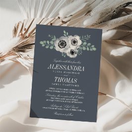 Anemone och Eucalyptus Blommigt bröllopsinbjudan Inbjudningar