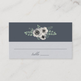 Anemone och Eucalyptus Bröllop eskort Placeringskort