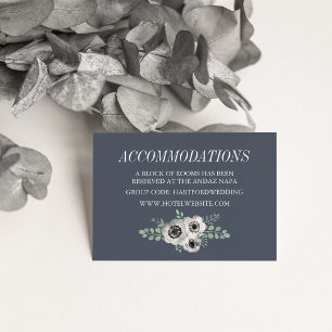 Anemone och Eucalyptus Hotel-inkvarteringskort Tilläggskort