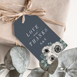 Anemone och Eucalyptus Wedding Favor Tack Presentetikett