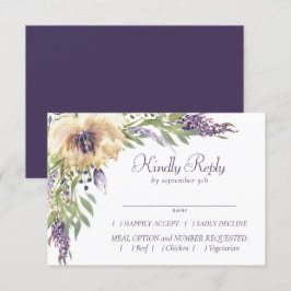 Anemone och Lavender | Lila Grönt Cream Entree OSA Kort