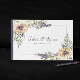 Anemone och Lavender | Lila Grönt Cream Garden Gästböcker