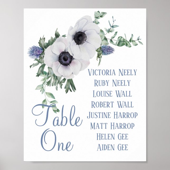 Anemone och Thistle Tabletop-tecken Poster (Framsidan)