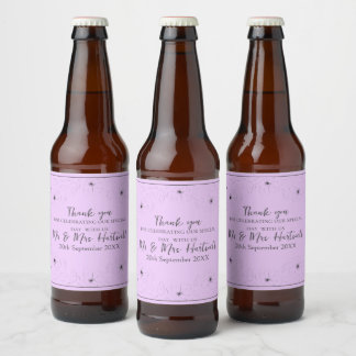 Anemone on Light Lilac Beer Flaska Labels Ölflaska Etikett
