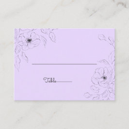 Anemone på Blek Lavender-platskort Placeringskort