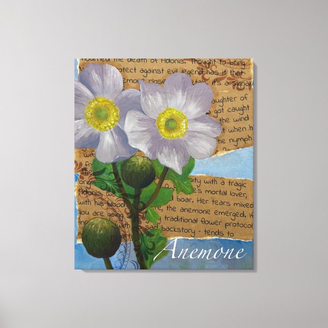 Anemone Stretched Canvas Print (Framsida)