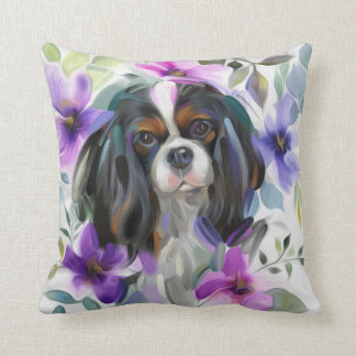 "Anemone" Tricolor cavalier hund art kudde
