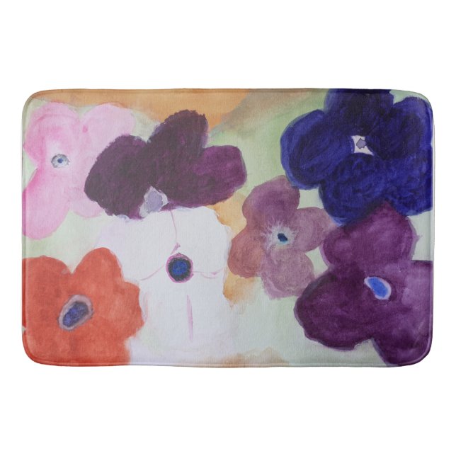 Anemone Vår blommor Bath Mat Badrumsmatta (Framsidan)